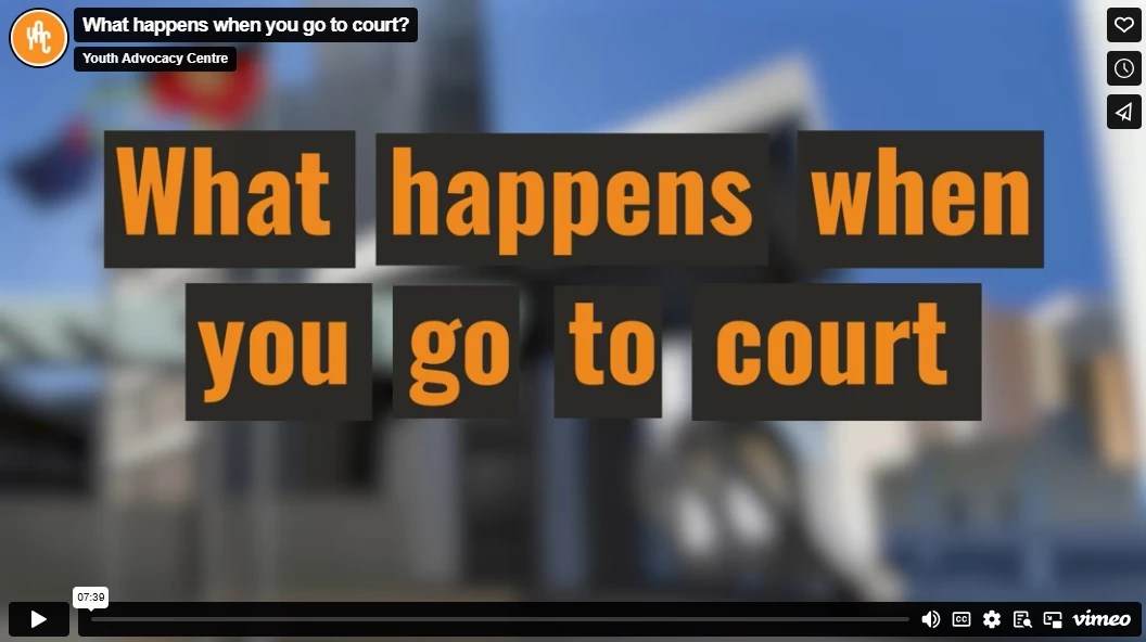 Animated video for young people: "What happens when you go to court"