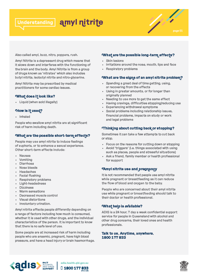 Fact sheet: Understanding Amyl Nitrite