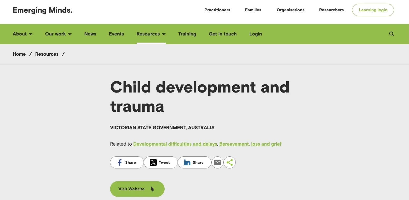 Emerging minds: Child development and trauma