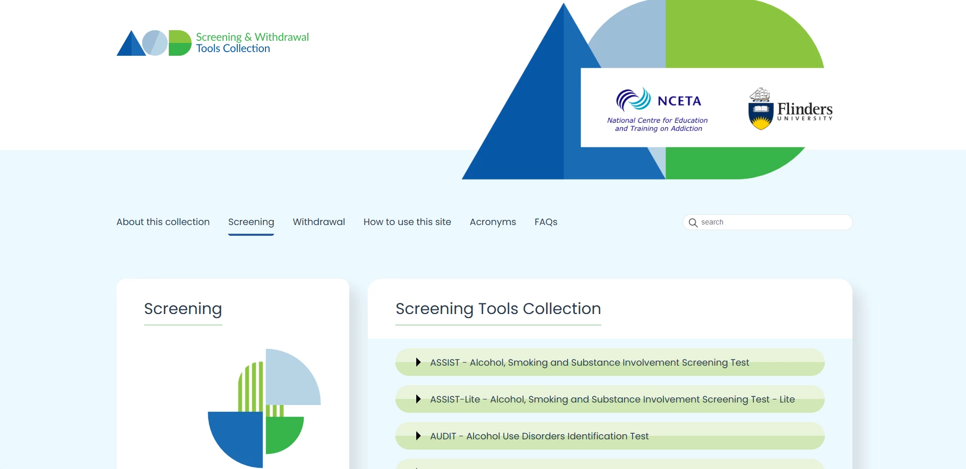 Screening tools collection