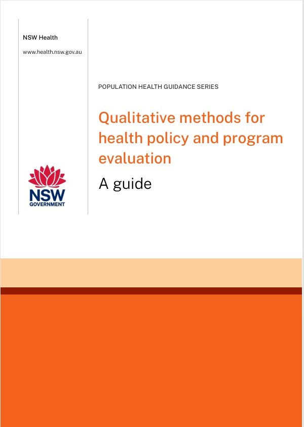 Qualitative methods for health policy and program evaluation: A guide