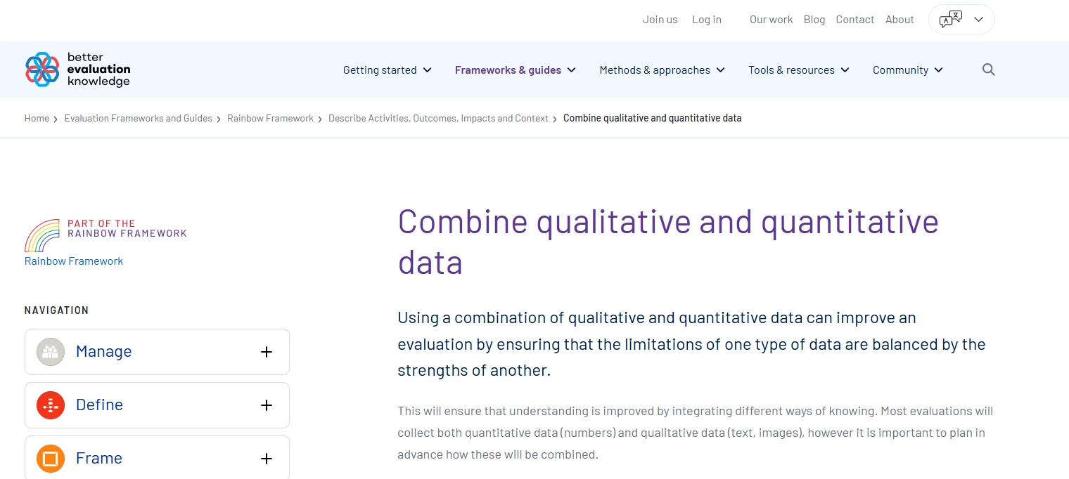 Combine qualitative and quantitative data