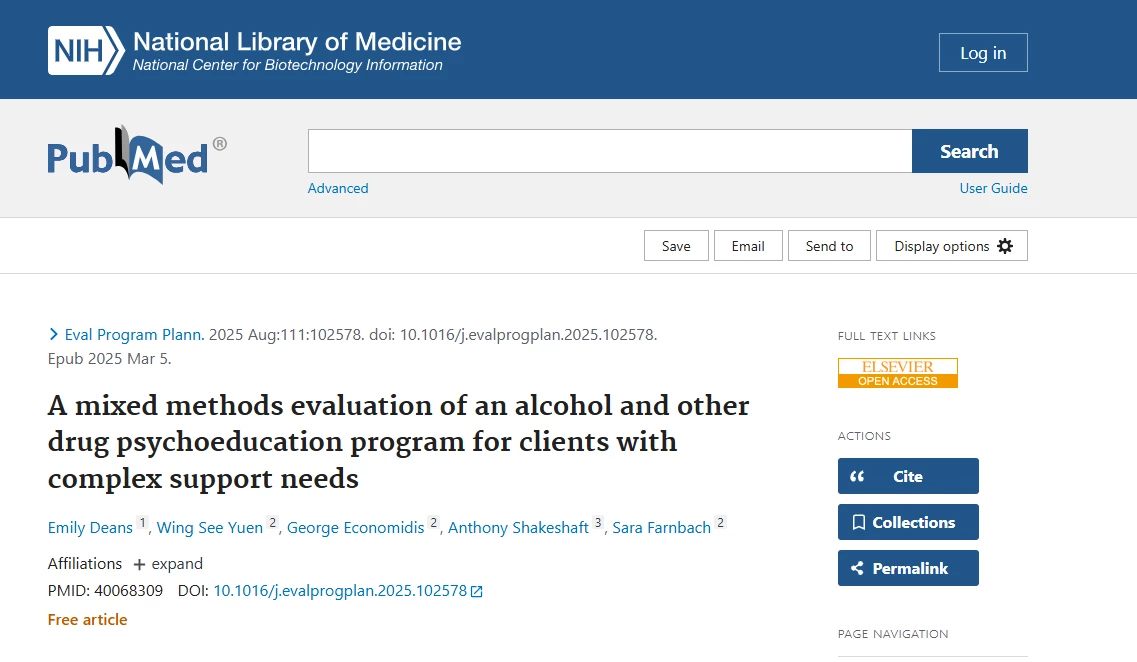 Mixed methods evaluation of an AOD psychoeducation program