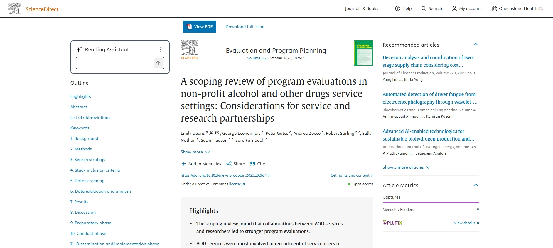 A scoping review of program evaluations in non-profit AOD service settings
