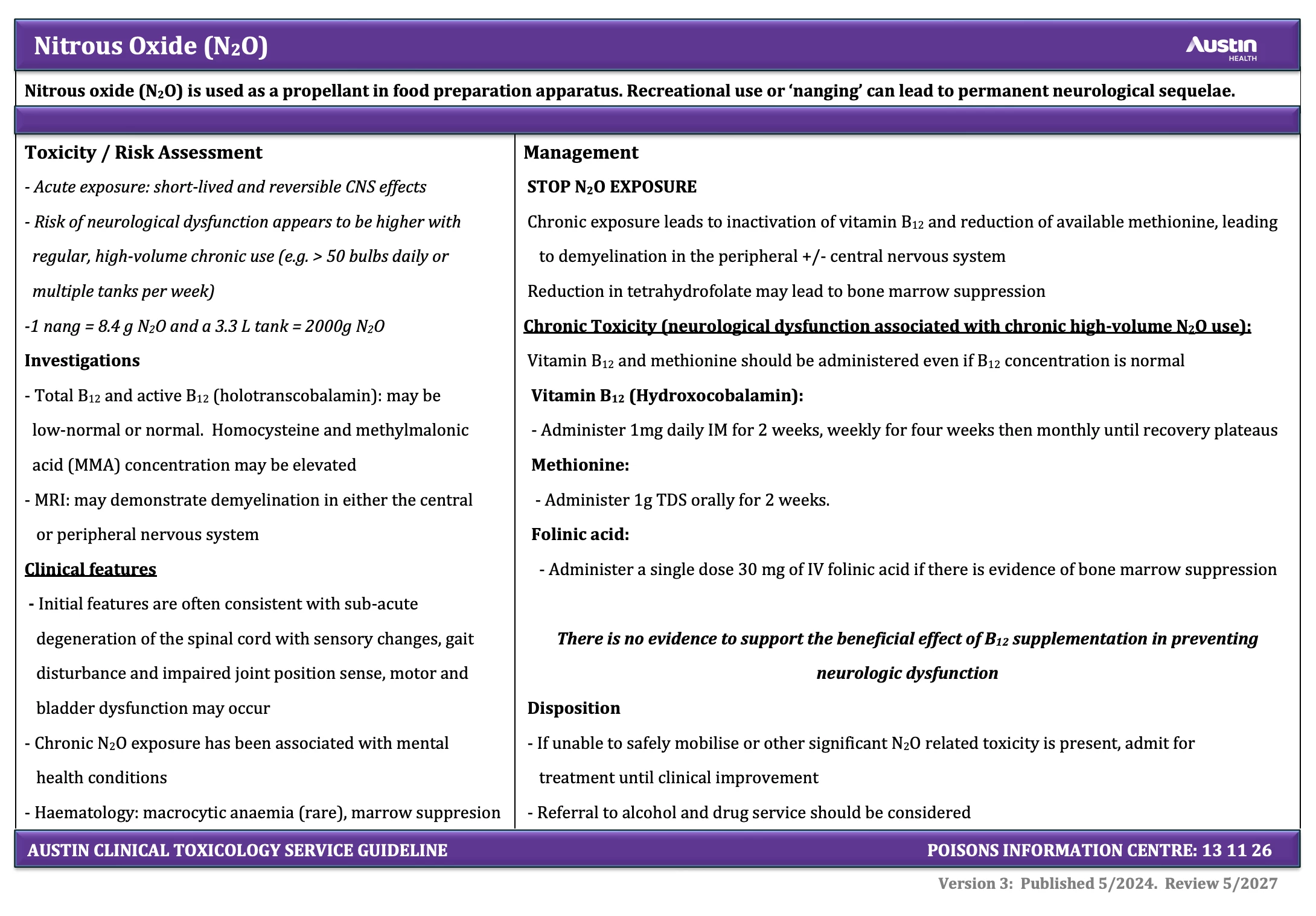 Nitrous oxide guideline